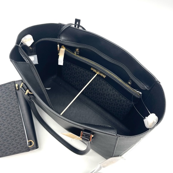 Michael Kors Large Charlotte 3 in 1 Tote Bag Black - Picture 5 of 16